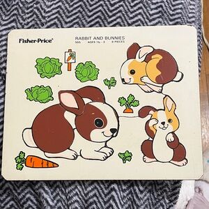 Fisher-Price Rabbit and Bunnies Puzzle - Brown, White, and Green